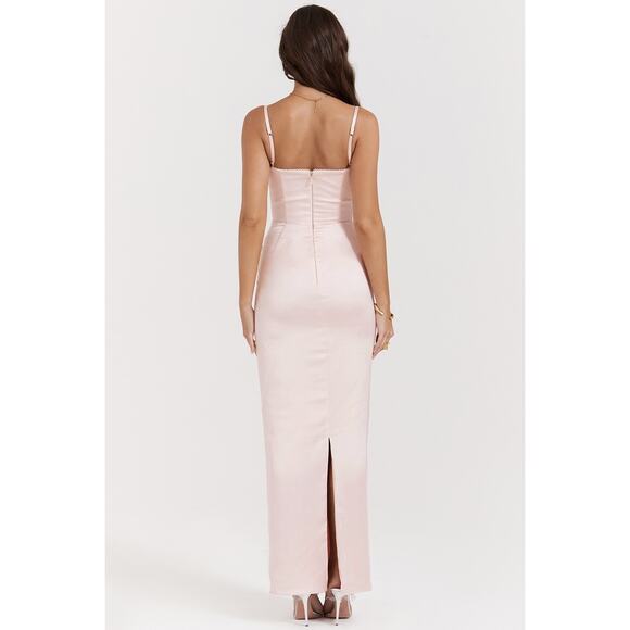 House of CB Stefania Soft Peach Corset Maxi Dress Size XS Extra Small - Picture 4 of 10